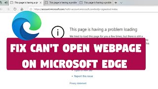 fix can't open webpage on microsoft edge