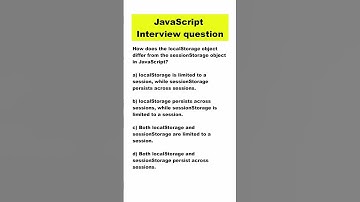 JavaScript Interview Question #32 localstorage vs session storage
