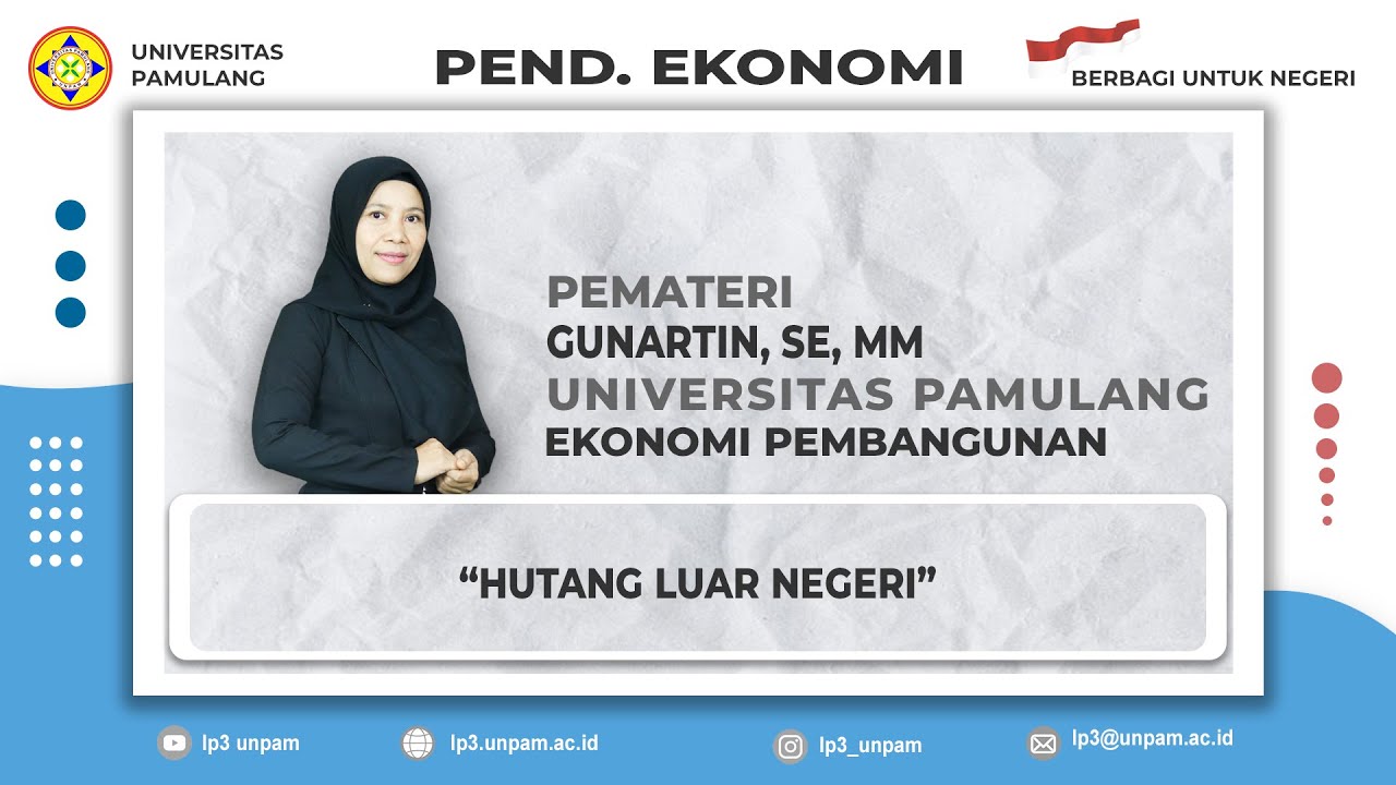  EKONOMI  PEMBANGUNAN Pertemuan ke 14 Hutang Luar  Negeri  