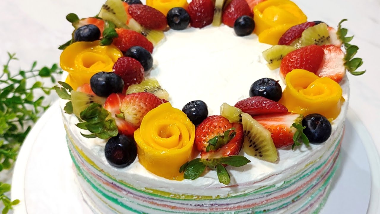 RAINBOW CREPE CAKE | No Oven Cake | No Bake Cake