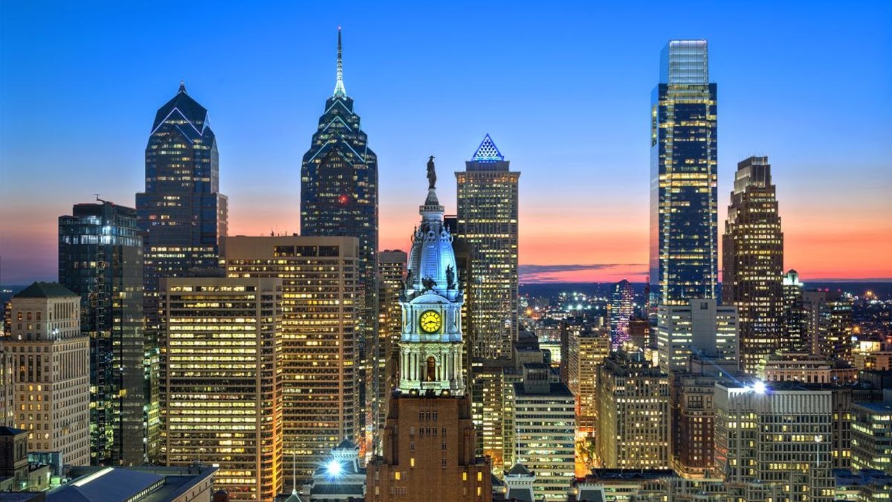 🔴🅻🅸🆅🅴🔴Philadelphia City Hall🌃Skyline Panorama🌆Webcam🏫Pennsylvania Wetter