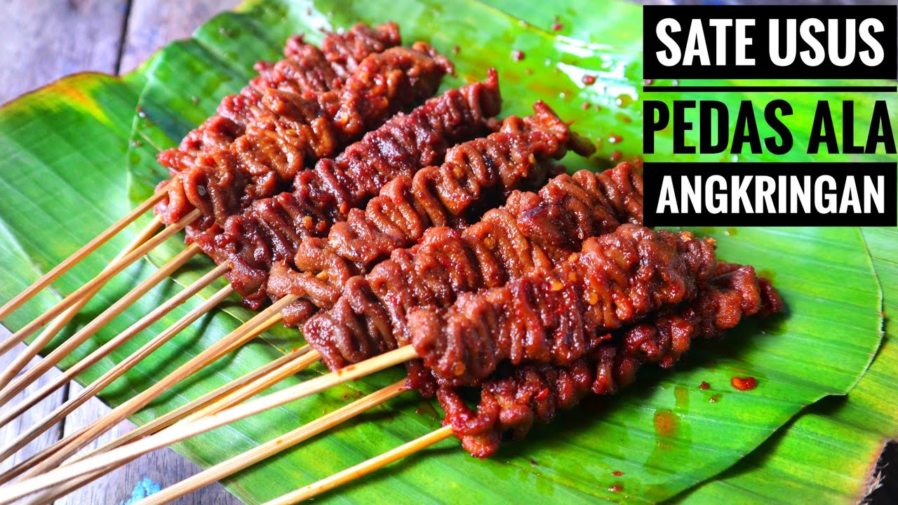 RESEP SATE USUS PEDAS ALA ANGKRINGAN SUPER ENAK POL - YouTube