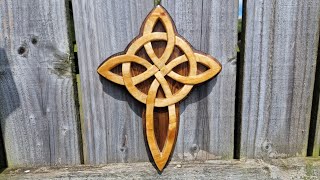Celtic Cross design cut out on recycled pine..scroll saw project.