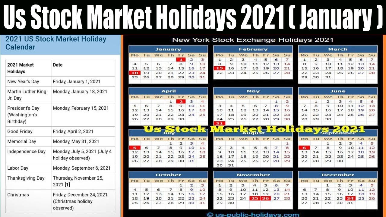 Us Stock Market Holidays 2021 Jan All Details Inside