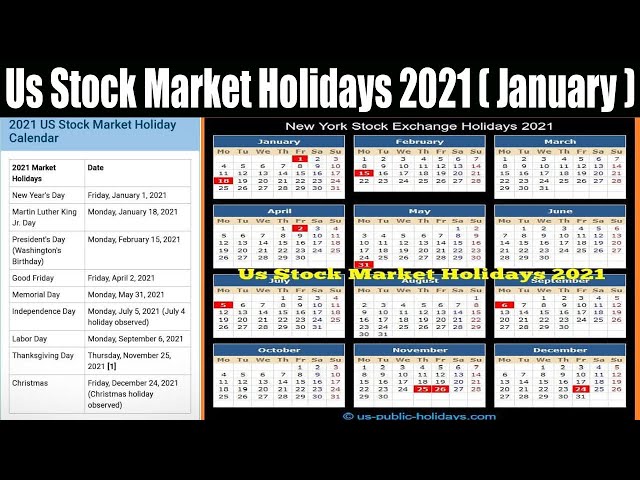 Us Stock Market Holidays 2021 (January) What's The Correct Holiday Calendar?  Watch To Know! - YouTube