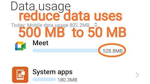 Limit your data usage on google meet app. Reduce data usage.