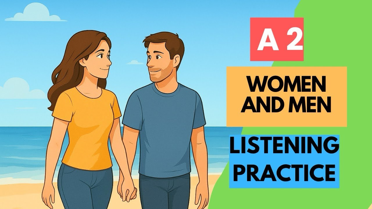 A2 English Listening Practice for Beginers | Women and Men - YouTube