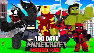 I spent 100 Days in Minecraft as all my favorite Superheroes!