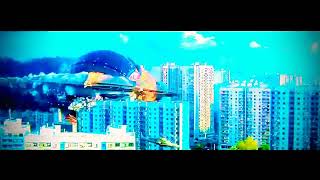 Alien space ship crashes down to earth scene (Attraction -2018)