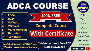 ADCA Computer Course Full Details | ADCA Course Certificate and Free Video Lecture with Pdf Notes