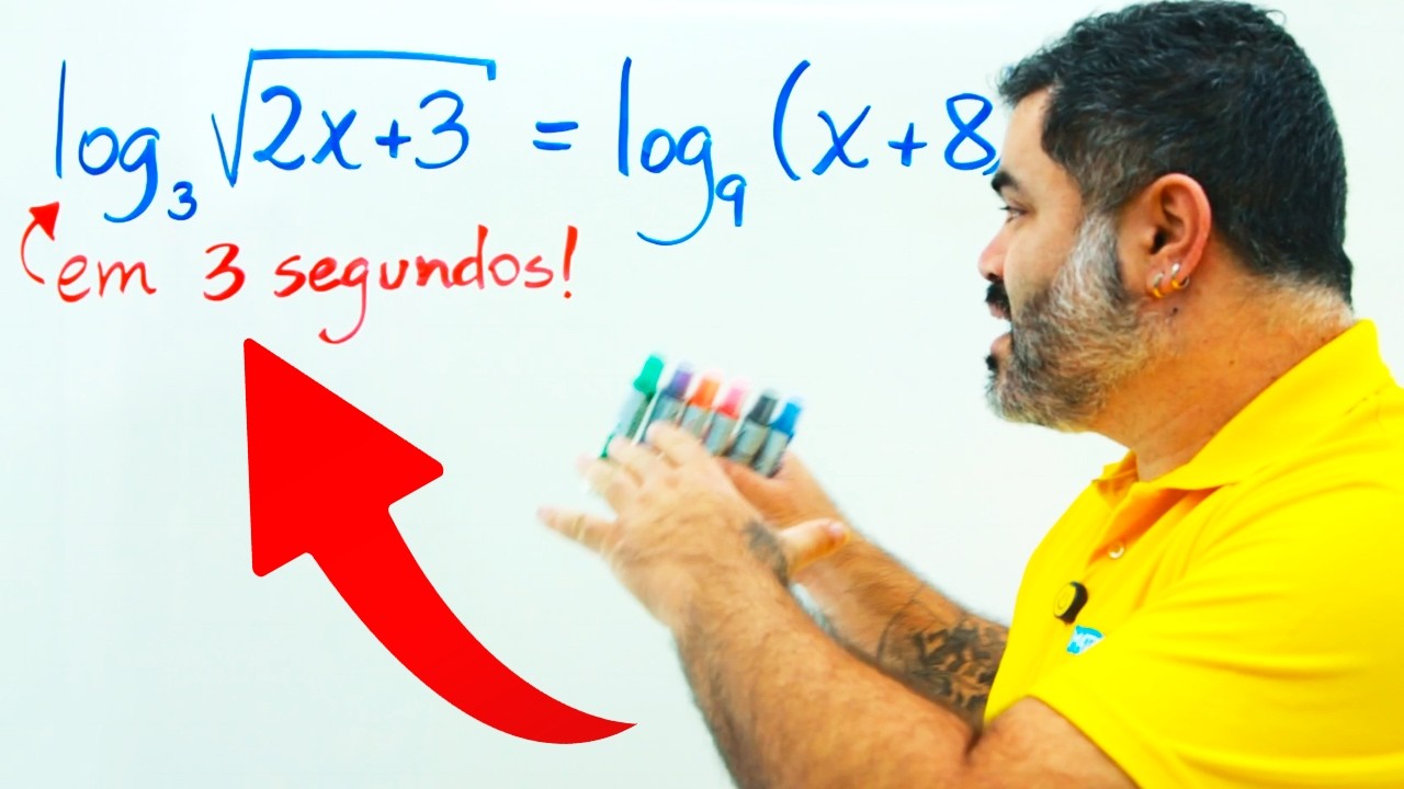Dá pra RESOLVER ESSE LOGARITMO e Achar O VALOR DE X em apenas 3 SEGUNDOS?