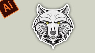 РИСУНОК ВОЛКА В ADOBE ILLUSTRATOR. КАК НАРИСОВАТЬ МОРДУ. СТИЛИЗАЦИЯ screenshot 1