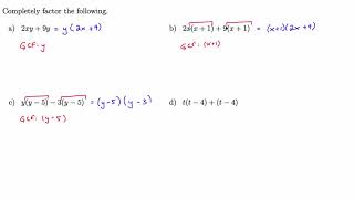 MTH 65 (m5v5) Factoring Out the Greatest Common Factor