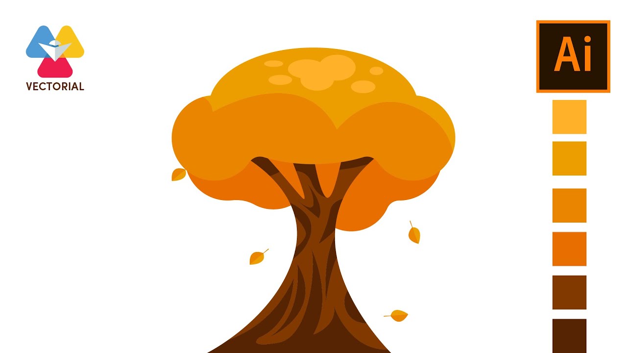 Tree tutorial in Adobe Illustrator for beginner - YouTube
