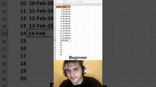 Excel Beginner vs Pro Trick 🤯 | Smart Serial Number &amp; Date Auto Fill#shortfeed #columnformatting