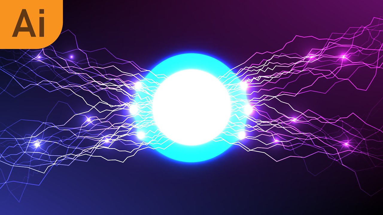 Create an Energy Ball Effect in Illustrator — Electric Lines + Glow Technique | Illustrator Tutorial