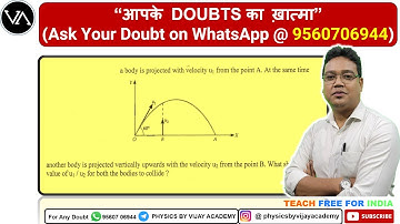 As shown in figure a body is projected with velocity u from the point O. At the same time another