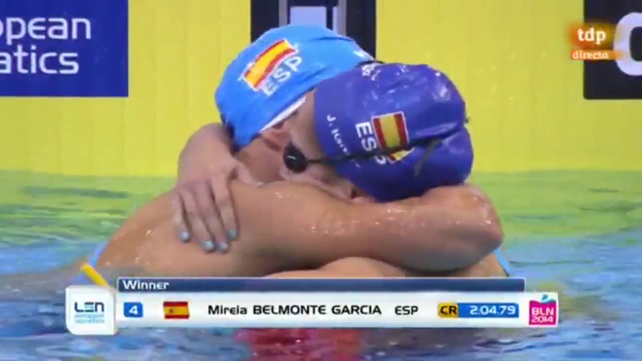 Final 200m Mariposa Femenino (Mireia Belmonte (Oro y CR), Judit Ignacio (Plata)) (24-08-2014)