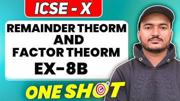 Remainder Theorem and Factor Theorem | Class 10th Math Exercise 8B | R.S.Aggarwal Math | ICSE MATH