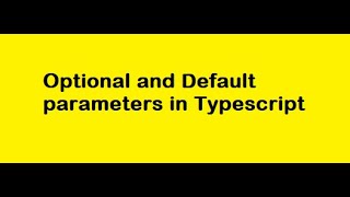 Optional and default parameters in Typescript