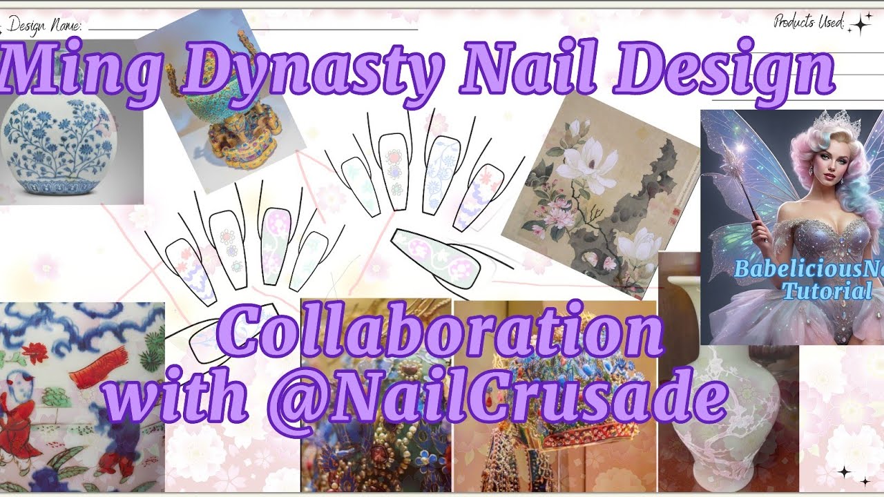 ⚱️🈴㊙️@NailCrusade Ming Dynasty Nail design Collab Full length tutorial㊙️🈴⚱️