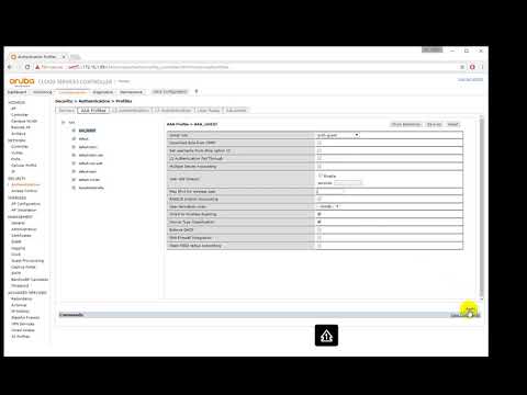 Aruba WLAN captive portal Basic configuration