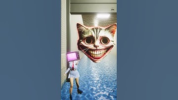 TV Woman Close THE Gate SmileCat say HELLO in BACKROOM Level 2 Waterpark