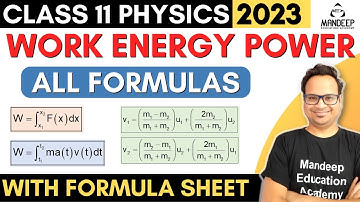 Work Energy Power Class 11 Physics All Formulas Revision With Formula Sheet PDF
