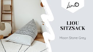 Original Liou Sitzsack Für Kinder Grey Zebra Aus Bio-Baumwolle Inkl. Füllung In Grau