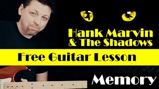 Video thumbnail of "Hank Marvin & The Shadows - Memory - Cats - Free Guitar Tutorial"