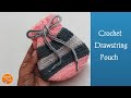 Crochet Drawstring Bag Tutorial- EASY Small Crochet Pouch with scrap yarns|DIY Crochet Gift Bag Idea