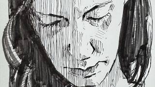 One hour of Calligraphy Pen Portraiture in Three Minutes