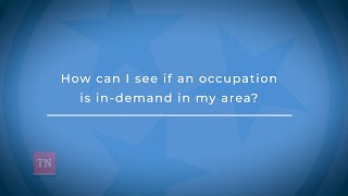 How can I see if an occupation is in-demand in my area?