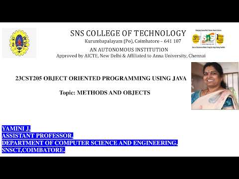 Case Study Based Learning |Methods and Objects | OOPS Using JAVA | SNS Institutions