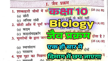 🔥CLASS 10 | BIOLOGY | BIOLOGICAL PROCESSES | CHAPTER 1 | VVI OBJECTIVE QUESTIONS | BY NAGENDRA SIR 🔥