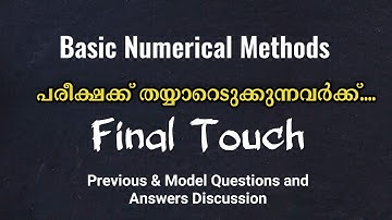 Basic Numerical Methods Final Touch | Model Question Paper Discussion | BCom | BBA | 2019 Admission