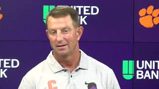 Dabo Swinney talks impact of NCAA eligibility rule change, entering third quarter of season prep