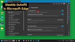 how to enable or disable autofill in microsoft edge