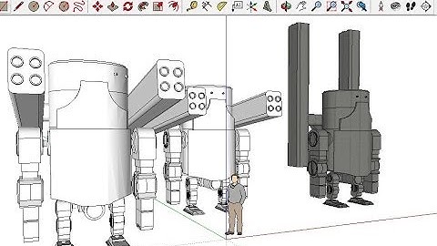 2013 Google SketchUp tutorials : How to  create a robot in SketchUp .