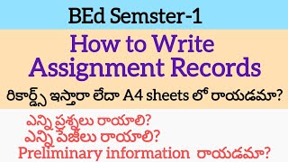 How to write Assignment Records|BEd Semester-1#bed #records #bed1stsemester #bedexam#Bhoomi_Sparkles