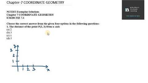 1. The distance of the point P(2, 3) from x–axis
