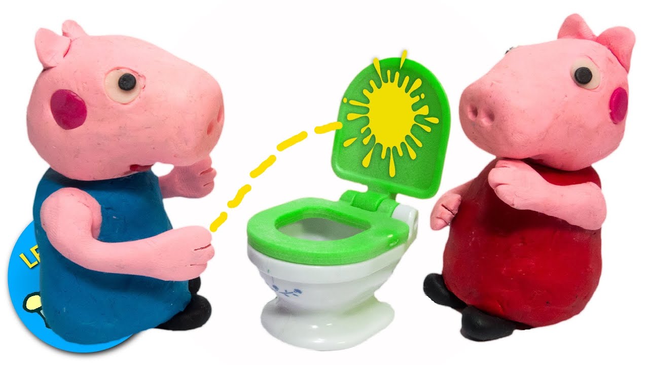 Peppa Pig PlayDoh StopMotion Toilet Training Peeing With Crying