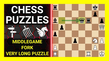 Chess Puzzles to Practice. Themes: Middlegame, Fork, Very long puzzle. Learn Chess