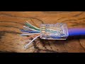 How to Make an ethernet RJ45 Patch Lead, Cat6 Connector, EZ Through Wire cat5e