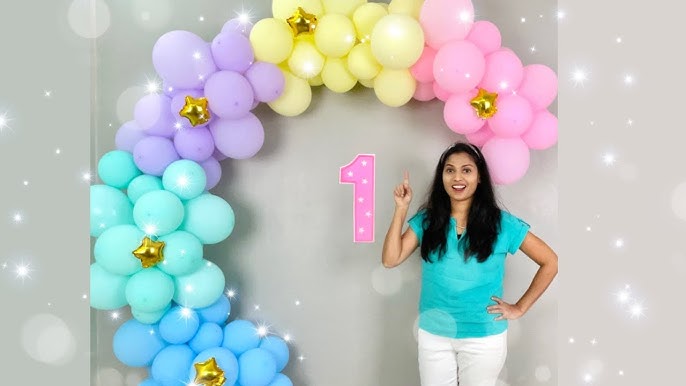 Easy Birthday Decoration At Home, Rainbow Backdrop