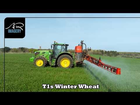 John Deere 6155M Spraying Winter Wheat | T1 Time