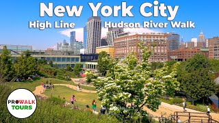 NYC High Line & Hudson River Walk - 4K with Captions screenshot 5