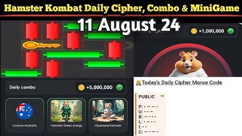 hamster kombat daily combo 11 august,hamster kombat mini game,hamster kombat daily cipher code,