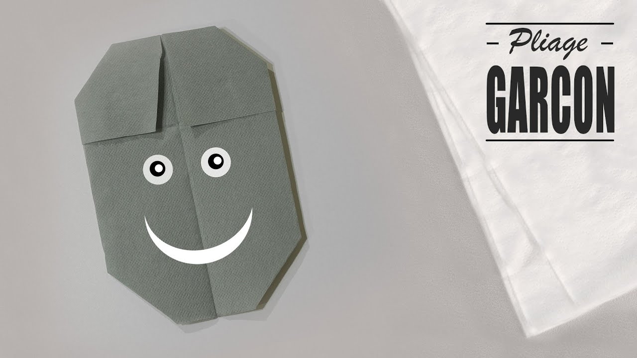 Pliage Serviette Tete Garcon Origami Youtube Pliage Serviette Tete Garcon Origami Youtube