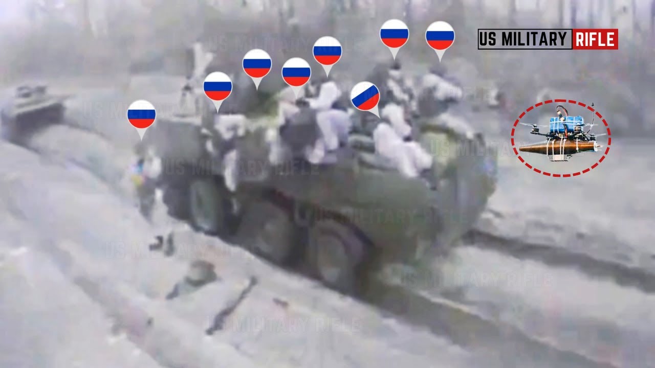 Horrible!! Ukrainian FPV drones blow up hundreds Russian infantry and ...